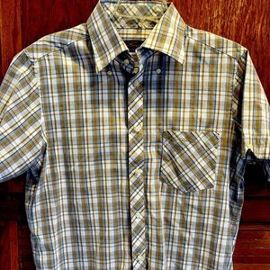 Ben Sherman short sleeve button down shirt brown plaid L